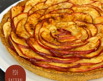 Recette facile de tarte aux pommes et à la rose pour débutants | Recette PDF, téléchargement immédiat