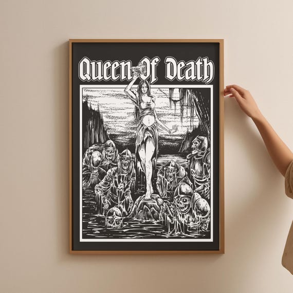 Queen of Death Poster, Silver Flames, Nesta Archeron Inspired, Fantasy Print
