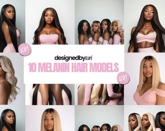 Melanin Hair Models Stock Photos, Beauty Salon Images (Digital Download)