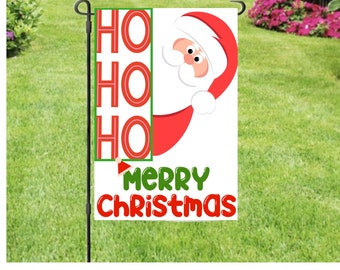 HO HO HO  Santa Garden Flag Sublimation Design Digital Download 12inX18in