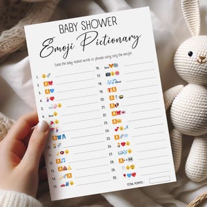 Baby Shower Emoji Game, Fun Emoji Baby Shower Game, Baby Emoji Game, Baby Phrases Emoji Game, Printable Fun!