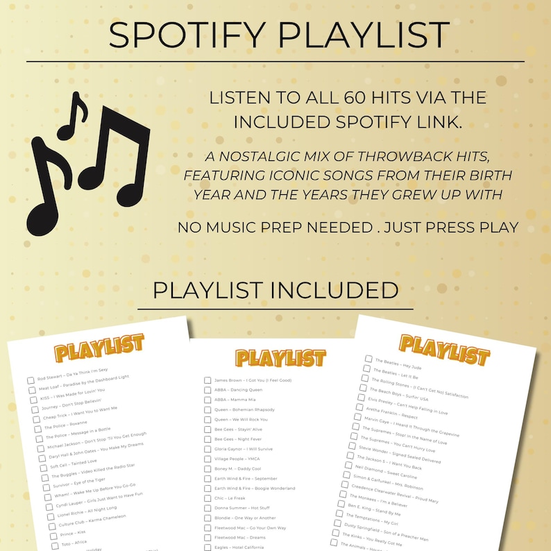 Born in the 60s Music Bingo, 400 Cards Printable, 1960s Retro Party Game, Large Group Birthday Activity, Sportify Playlist, Instant Download
