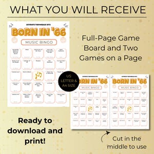 Born in 1966 Music Bingo, 60th Birthday Party Idea Game, Printable Retro Music Bingo, Spotify Playlist, Instant Download