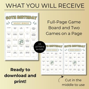 60th Birthday Music Bingo, 100 Printable Cards, Fun Party Game, Spotify Playlist, 1966 Celebration, Instant Download
