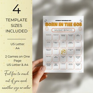 Born in the 60s Music Bingo, 400 Cards Printable, 1960s Retro Party Game, Large Group Birthday Activity, Sportify Playlist, Instant Download
