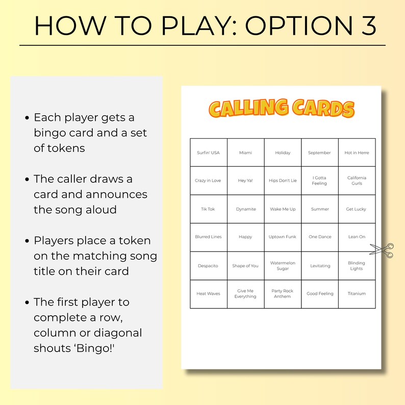 Summer Hits Music Bingo, Fun Printable Game, 200 Cards for Pool Parties, BBQs, and Family Gatherings, Spotify Playlist, Instant Download