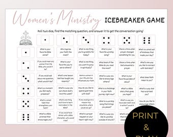 Womens Ministry Icebreaker Game, Fun Printable for Bible Study, Womens Retreats, Youth Groups, Sunday School & Christian Events