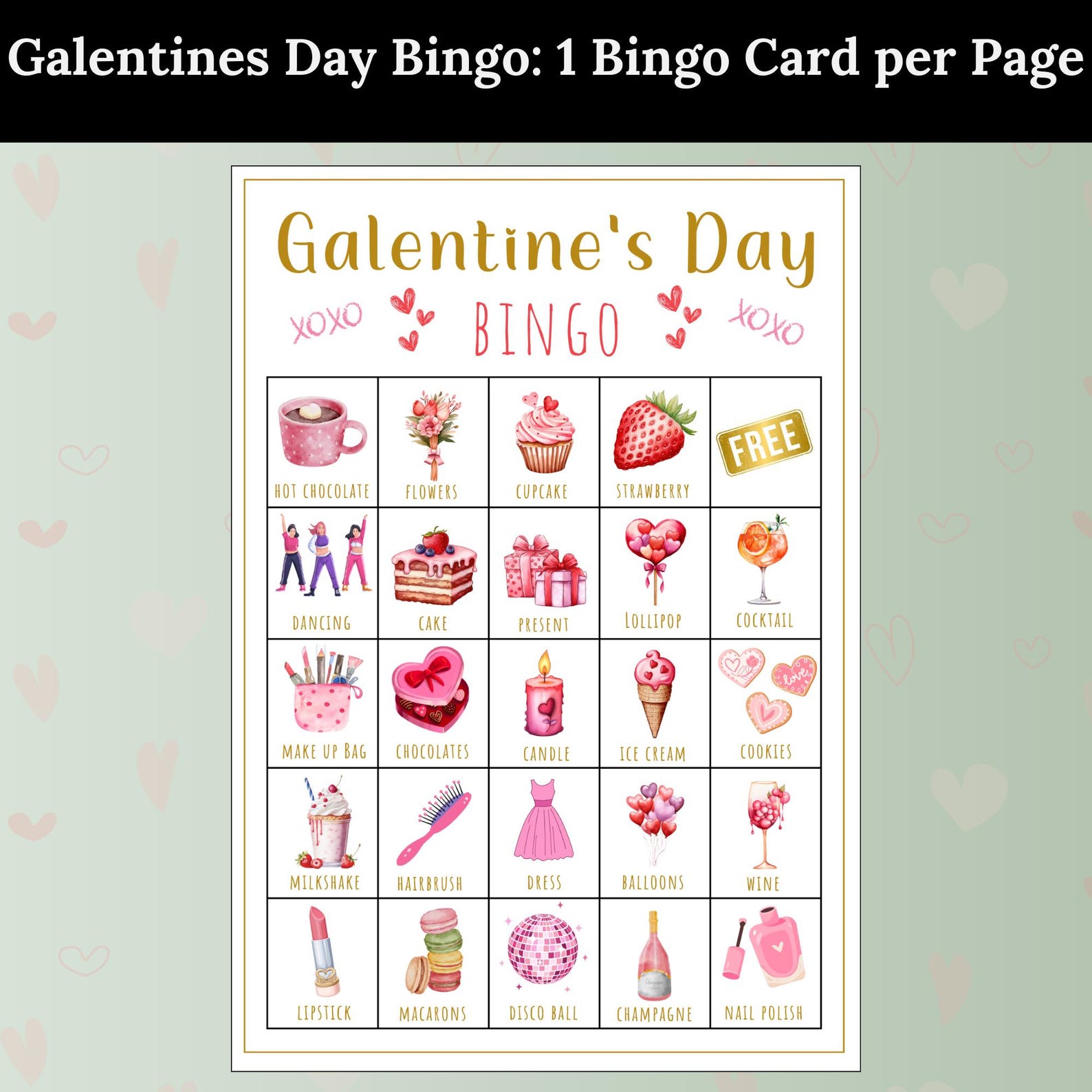 Galentines Day Bingo, Printable Galentines Game, 30 Unique Cards - Fun ...