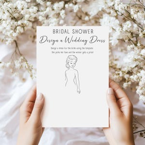 Guess the Dress Bridal Shower Game, Printable Fun Activity for Bachelorette Party, Unique Wedding Game Ideas