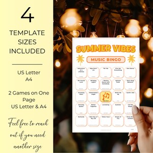 Summer Hits Music Bingo, Fun Printable Game, 200 Cards for Pool Parties, BBQs, and Family Gatherings, Spotify Playlist, Instant Download