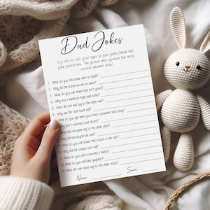 Dad Jokes Shower Game, Funny Printable Trivia for Baby Showers, Hilarious Riddles, Instant Download, Neutral Theme