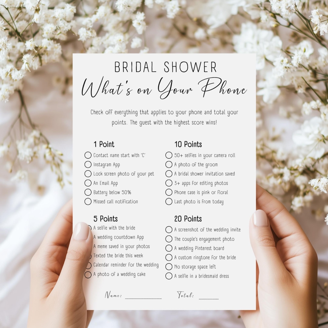 Bridal Shower Phone Game: Fun Printable, Editable in Canva (digital  Download) - Etsy, image size:1080x1080