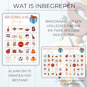 Sinterklaas Bingo Spel Printbaar, 100 Unieke Kaarten, Sinterklaas Activiteit voor Kinderen, School, Pakjesavond of Familiefeest
