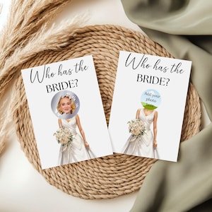 Chi ha la sposa con un gratta e vinci stampabile, modello Canva modificabile, gioco per addio al nubilato, divertente gioco per feste di matrimonio con gratta e vinci