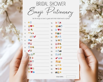 Bridal Emoji Pictionary Game, Fun Bridal Shower Printable, Wedding Emoji Game, Hen Party Activity, Unique Bridal Games for Celebrations