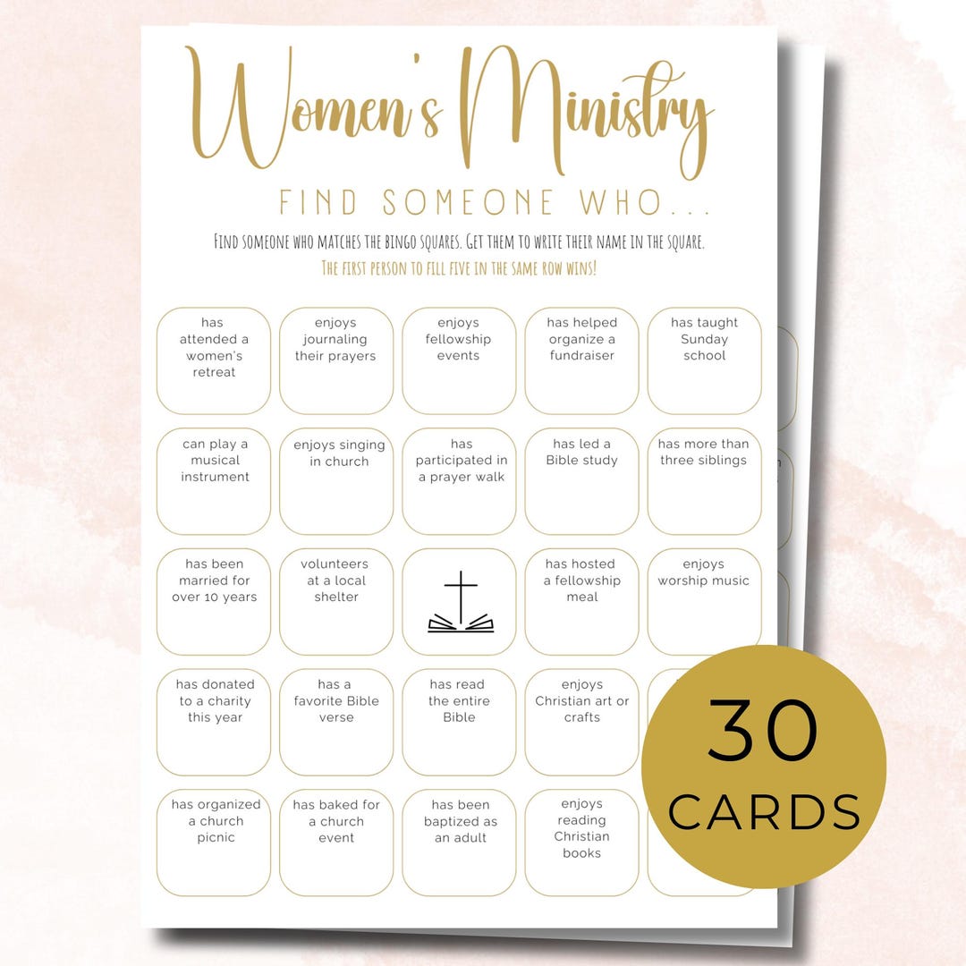 Womens Ministry Retreat Bingo Game, 30 Cards, Printable Icebreaker for ...
