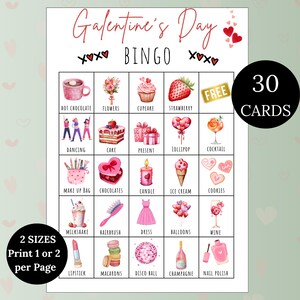 Galentines Day Bingo Printable - 30 Einzigartige Karten, lustiges Galentines Spiel für Ihre Galentines Party, Sofortiger Download Galentines druckbare