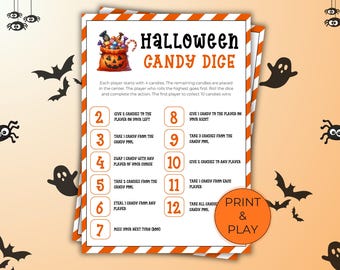 Halloween Candy Dice Game, Engaging Printable Game for Kids, Halloween Classroom Fun, Family Game Night, Digital Download