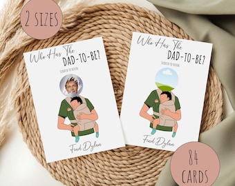 Who Has The Dad To Be Scratcher, Editable Baby Shower Game, Printable Scratch Off Cards, Find The Dad Game, Fun Celebrity Template Download