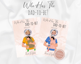 Editable Who Has The Daddy Game, Baby Shower Scratch Off Template, Digital Download, Fun Party Game