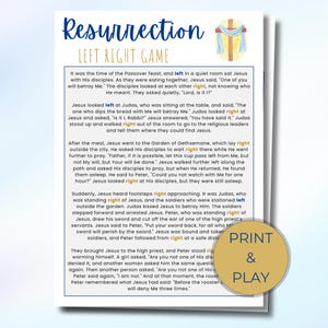 Left Right Easter Game, Printable Bible Activity, Fun Family Resurrection Game, Church Group Activity, Great for Church & Family Gatherings
