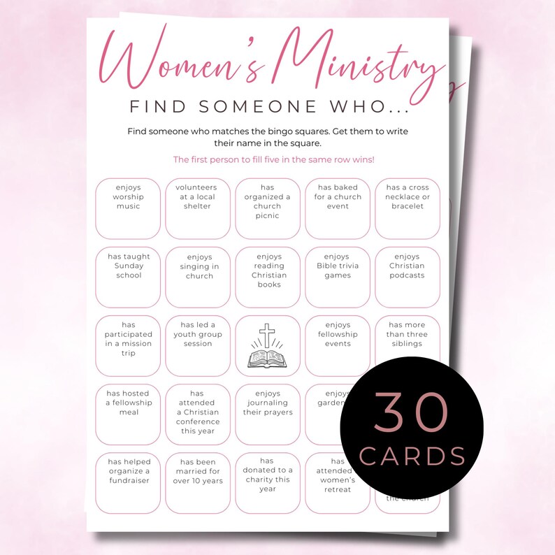 Women's Ministry Get to Know You Icebreaker Questions, 30 Printable ...