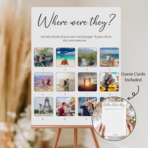 Where Were They Bridal Shower Game, Printable Wedding Activity, Couples Shower Game, Adventure Sign Template, Photo Guessing Game