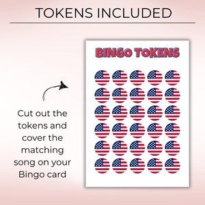4th of July Music Bingo, Patriotic Party Game, 50 Printable Cards, Digital Download for Independence Day Fun