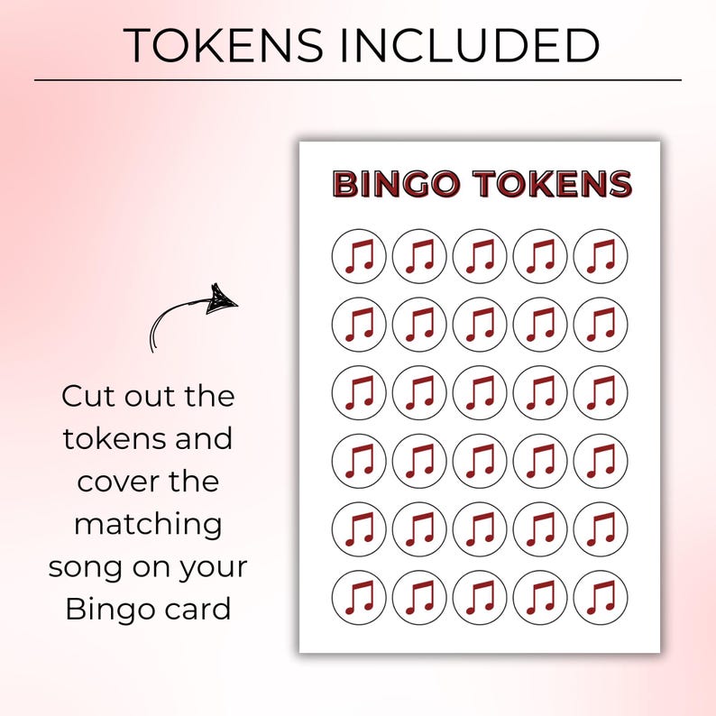 Rock and Roll Music Bingo, Printable Party Game, 100 Unique Cards, Instant Download, Fun Music Activity