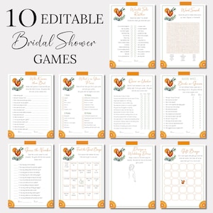 Love at First Spritz Bridal Shower Games, Editable Citrus Games Bundle, Fun Printable Bridal Activities Pack WS003