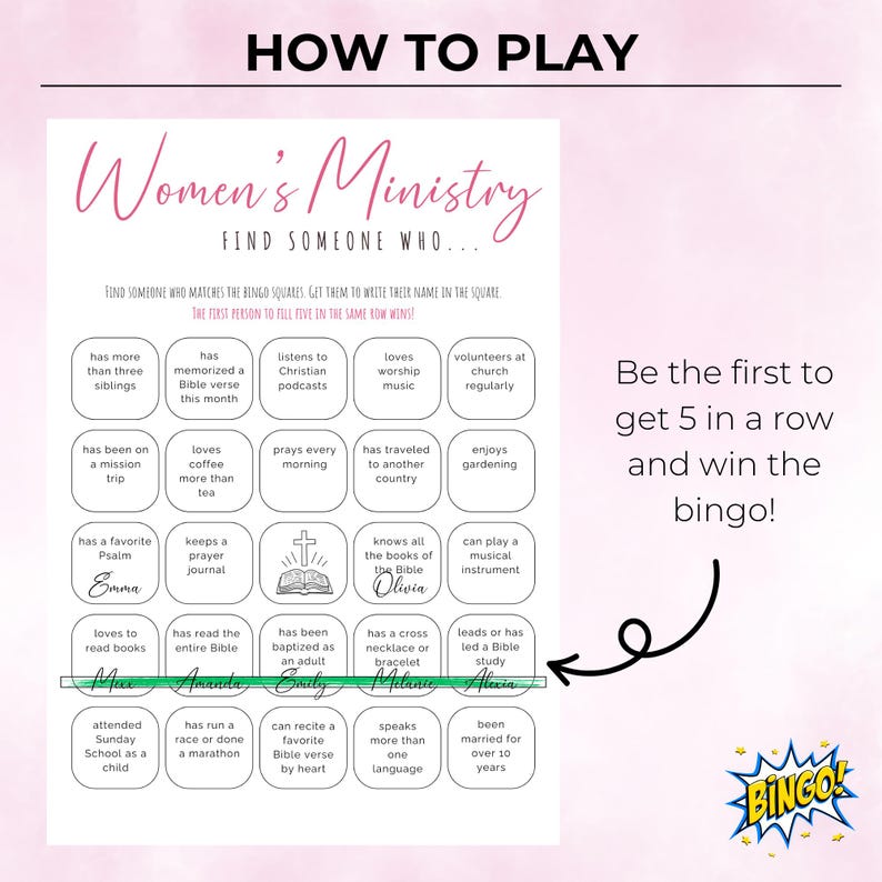 Women's Ministry Find the Guest Bingo, Find Someone Who Bingo ...