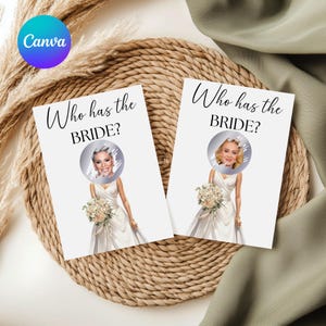 花嫁は誰？スクラッチオフゲーム、編集可能なブライダルシャワーゲーム（デジタルダウンロード）