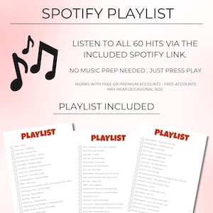 Movies & Shows Music Bingo, Fun Printable Game for Parties, 100 Bingo Cards + Spotify Playlist for Game Night