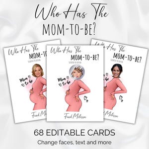 Editable Who Has The Mommy Game Template, DIY Baby Shower Fun, Scratch Off Game, Celebrate Mom-to-Be