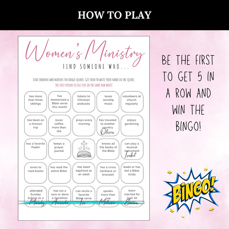 Women's Ministry Find the Guest Bingo, Find Someone Who Bingo ...