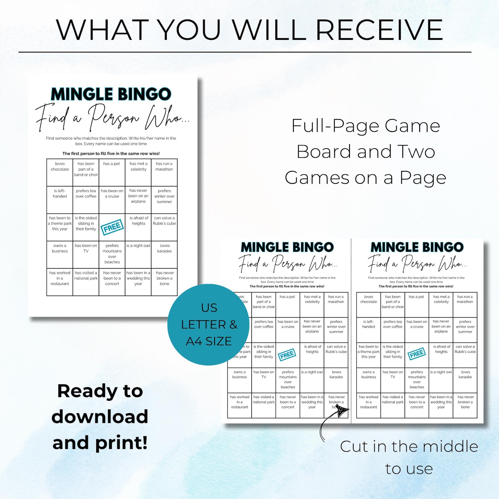 Editable Mix and Mingle Bingo - Printable Ice Breaker Game With Get to ...