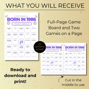 Born in 1986 Music Bingo, 100 Cards 40th Birthday Party Game, Retro 80s Printable, Spotify Playlist, Instant Download