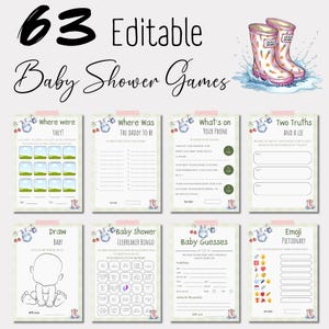 Locally Grown Baby Shower Game Bundle, Editable Games, Farmers Market Theme, Organic Baby Shower Activities BS04