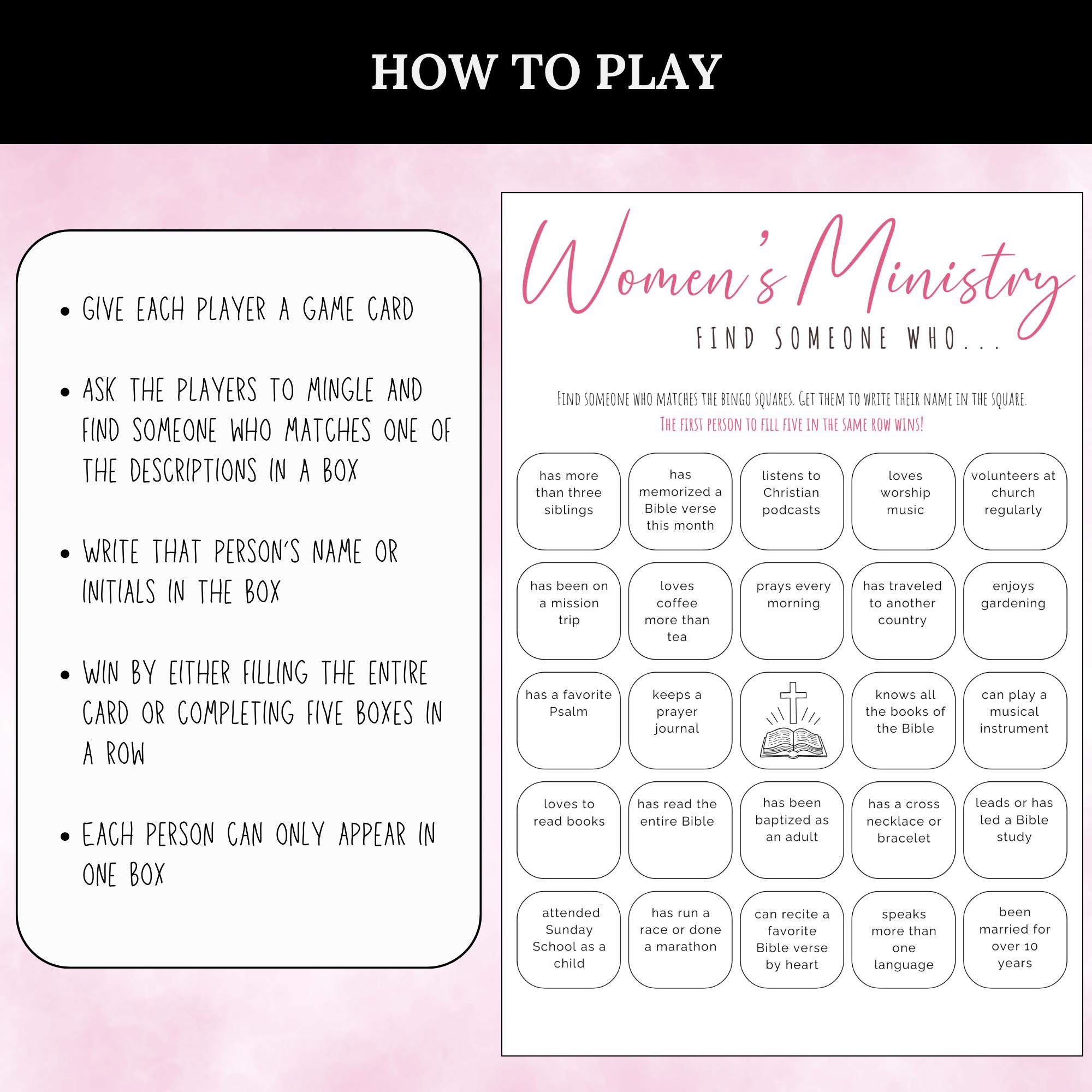 Women's Ministry Find the Guest Bingo, Find Someone Who Bingo ...