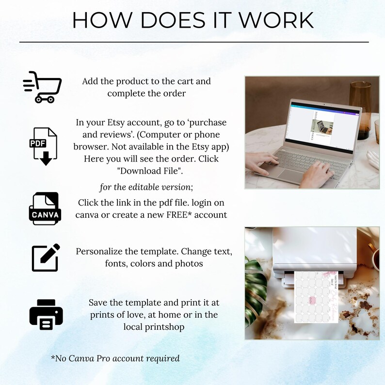 How the digital Mingle Bingo download works, download from Etsy and edit the template in Canva