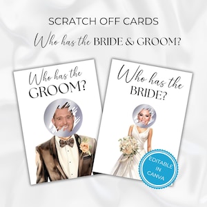 Chi ha le carte gratta e vinci degli sposi? Gioco unico per addio al nubilato, divertimento personalizzabile per addio al nubilato, giochi per matrimoni, 200 carte modificabili