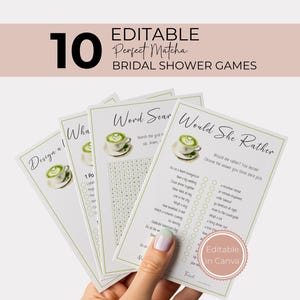 Perfect Matcha Bridal Shower Games, Editable Bachelorette Party Games, Fun Matcha Theme Games Bundle WS002