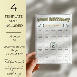 60th Birthday Music Bingo, 200 Unique Cards with Spotify Playlist, Printable Party Game, 1966 Celebration, Instant Download