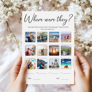 Where Were They Bridal Shower Game, Printable Couples Photo Game, Editable Template for Fun Bridal Activities