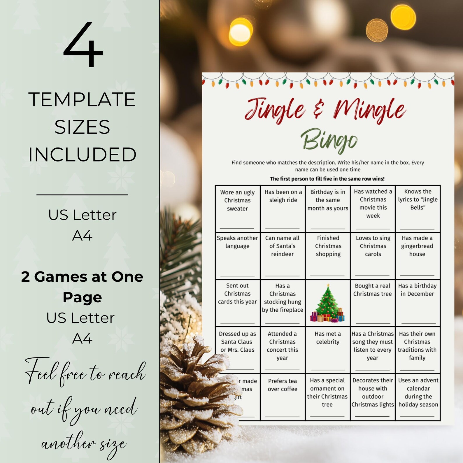 Editable Jingle Mingle Bingo, Find Someone Who Ice Breaker Game, Mix ...