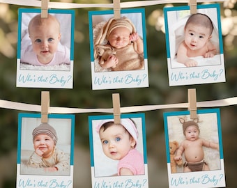 Guess the Baby Photo Game: Editable Baby Shower Activity (Printable Template)