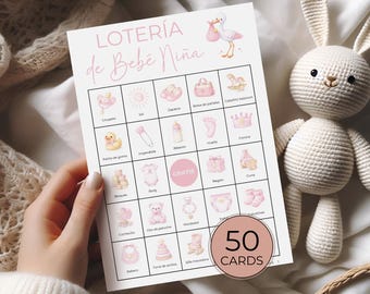 Loteria Baby Shower Bingo, Spanish Printable Game, 50 Unique Cards, Digital Download, Fun Mexican Activity