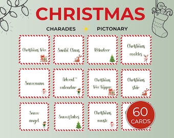 Christmas Charades, Printable Games, Christmas Pictionary, Fun Christmas Game, Work Holiday, Team Building Game, Ice Breaker Game