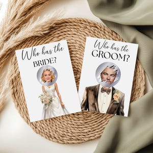 Who has the Bride and Groom scratch off, Bridal Shower Game, Fun Bachelorette Party, Wedding Games, 144 Editable Cards
