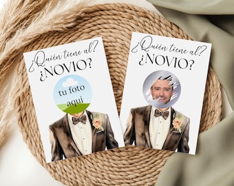 Who Has the Groom Scratch Off Game Canva Template, Spanish Bridal Shower & Bachelorette Party Game, Printable Editable Cards